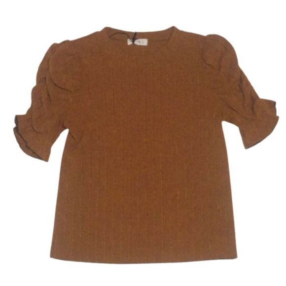 Rust Top Balloon Sleeve Stretch Size Small THML New - Picture 4 of 15